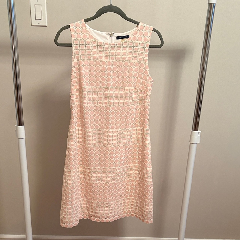 💕 Tommy Hilfiger Light Pink Textured Mini Dress